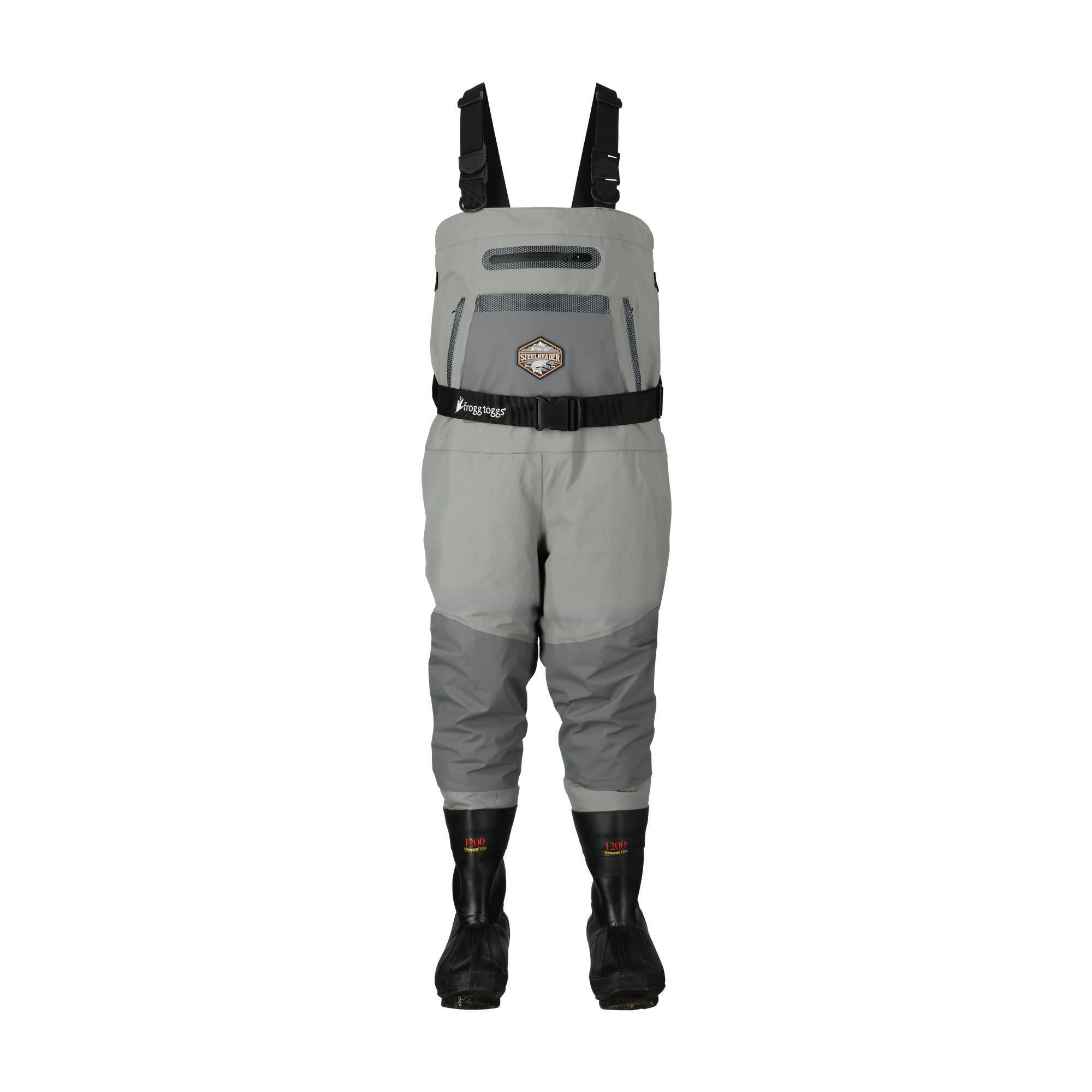 frogg toggs, SteelHeader Reinforced Insulated BF Felt Wader, Size 11 Width Medium, Color Slate Gray, Model# 2711926F-11
